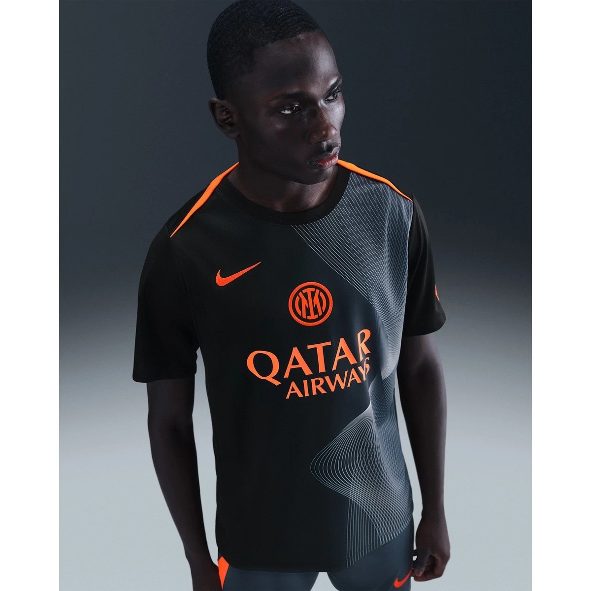 Nike Inter Milan FC Prematch Jersey 25/26 Men's L Slim Fit Black
