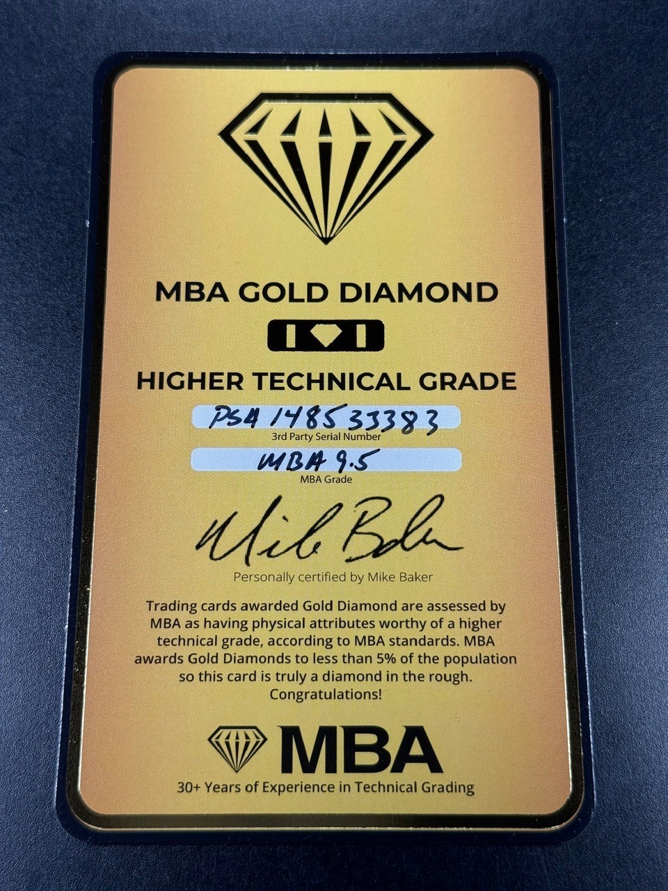 SHOHEI OHTANI 2019 BOWMAN CHROME ANNIVERSARY AUTO /10 PSA 9 MBA GOLD DIAMOND view 3
