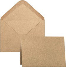 50 Pack Blank Cards and Envelopes 4X6, Brown Blank Note Cards Greeting Cards