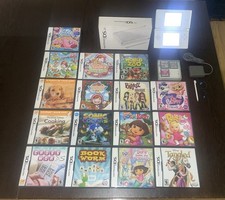 Nintendo DS Lite White Console Bundle 20 Games Original Box Manuals Charger Case