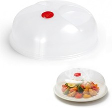 Ventilated Microwave Splatter Guard - Food Safe Lid Cover for 24.5 cm Plate