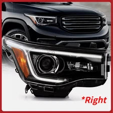 For 2017-2019 GMC Acadia w/LED DRL Black Halogen Headlights Headlamps Right