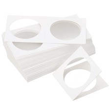 2x2 Coin Flips, 350 Pack 40mm Cardboard Coin Holder Paper Coin Holders, White