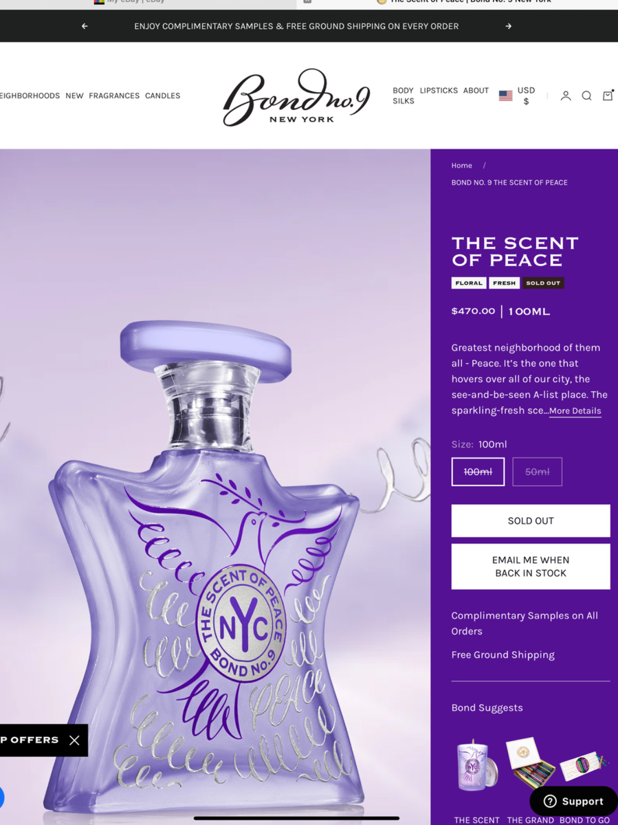DISCONTINUED BOND No. 9 SCENT OF PEACE 3.3 oz. 100 ml | eBay