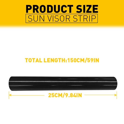 Sun Strip Visor Premium Vinyl Decal Windshield Banner Cast Film PVC Black 60x10 - Picture 6 of 16