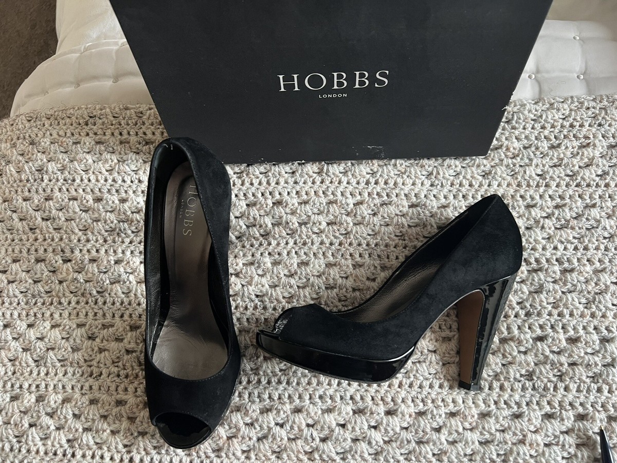 Hobbs Black Suede Patient Shoes Size UK
