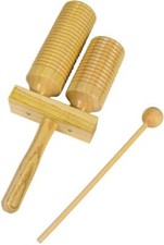 Atlas Wooden Agogo Block, 2 tone with stick, hit or scrape. From Hobgoblin Music