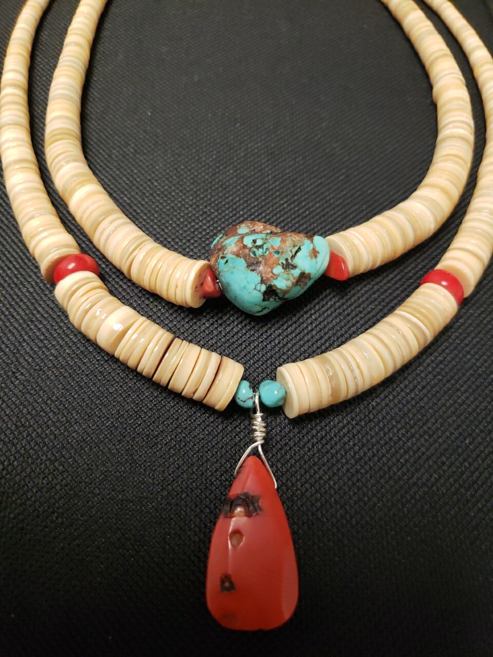 DOUBLE STRANDED NATIVE AMERICAN STERLING SILVER T… - image 2