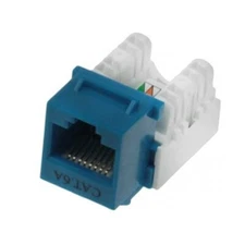 CAT6A 10G Network RJ45 110 Punch Down 8P8C Keystone Modular Snap-In Jack - Blue