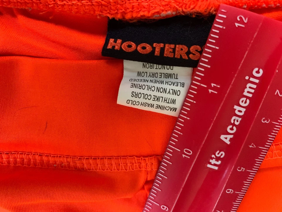 Shorts HOOTERS autêntico uniforme laranja atrevido booty – feminino XXS – aparência icônica! ” - Imagem 2 de 3