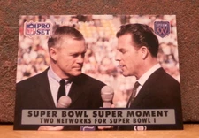 FOOTBALL CARD FRESH FROM BOX PRO SET SUPER BOWL MOMENTS TWO NETWORKS SUPERBOWL I