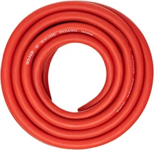 0 Gauge Red Amplifier Power/Ground Wire 1/0 Ga Amp Cable, 25 Feet
