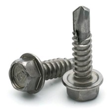  8 Hex Washer Head Self Drilling Screws Ultra Stainless 410MO - Select Length