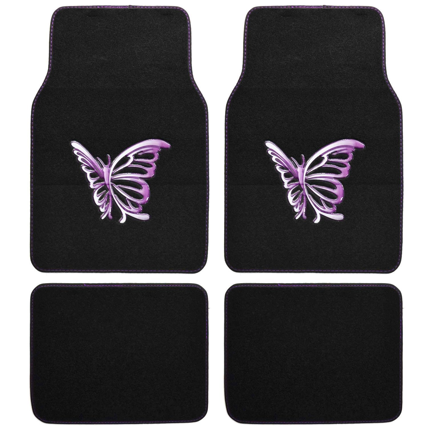 New 4PCS Set Plush Deluxe Front Rear Car Truck Carpet Floor Mats Anti Slip Black P 402694479