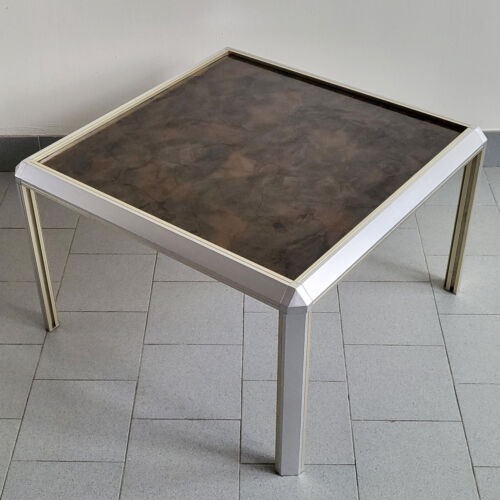 Coffee Table Side Table Square Vintage 1960 IN Aluminium & Formica 60S 1960S - Picture 1 of 10