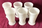 Set of 6 Milk Glass Vintage White Goblet Colony Harvest Grape Pattern