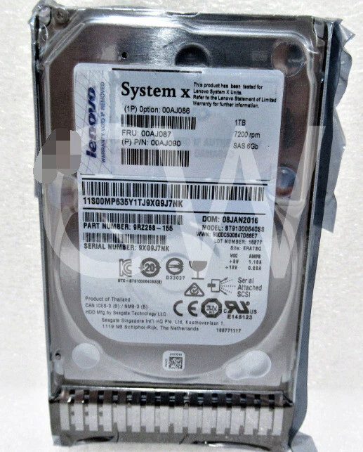 00AJ086 LENOVO SYSTEM X 1TB 7.2K 6G 2.5" SAS Hard Drive HDD - Image 3 of 4