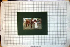 Original Old Antique Print War Picture King At Front Meeting Hospital Matron