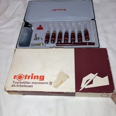 Vintage Rotring Micro Norm Stift Schreibset im Etui 