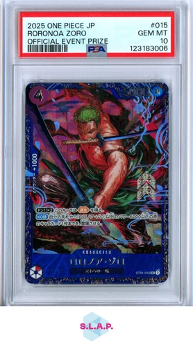 RORONOA ZORO ONE PIECE ST21-015 2025 OFFICIAL EVENT PRIZE - JP JAPANESE PSA 10
