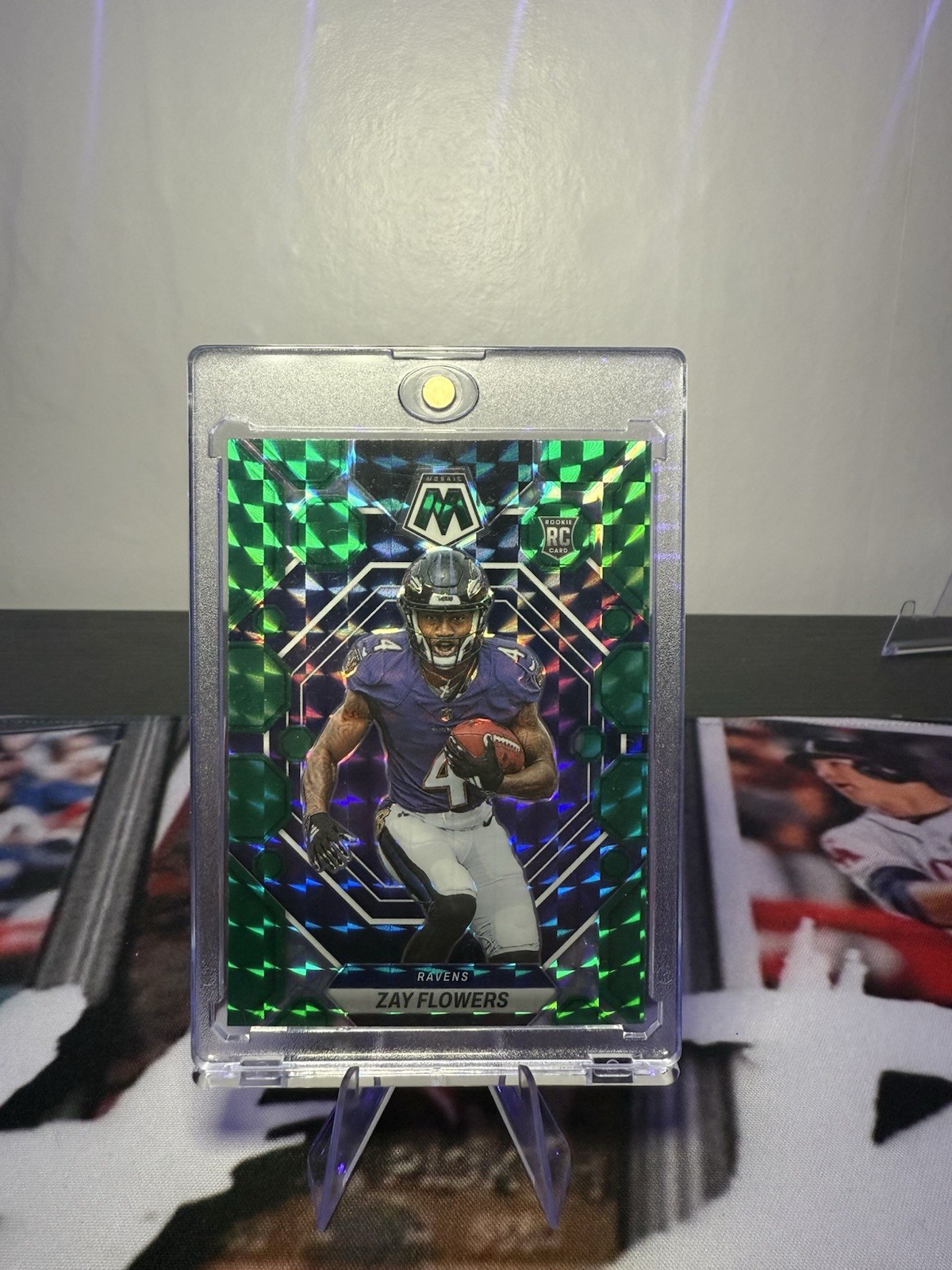 2023 Panini Mosaic - Rookies Zay Flowers #380 Green Mosaic Prizm (RC)