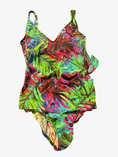 Vintage Rose Marie Reid Women s One Piece Swimsuit Size 14/16 Tropical Flora