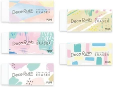 Plus Deco Rush Dedicated eraser 5 pattern assortment DC-14ER white 51-910×5