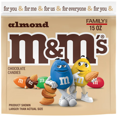 M&M'S Almond Milk Chocolate Candy, Family Size   15 oz Bag FEE DELIVERY