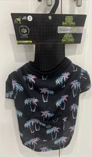 Silver Paw Dog Tropical Shirt Palm Tree Odor Eliminator Size M