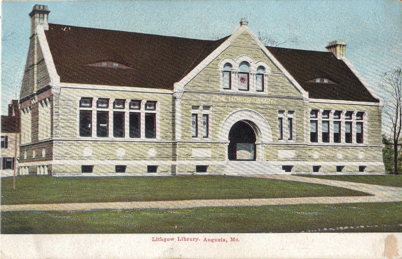 Augusta ME Lithgow Library  Vintage UDB   Postcard UNPOSTED