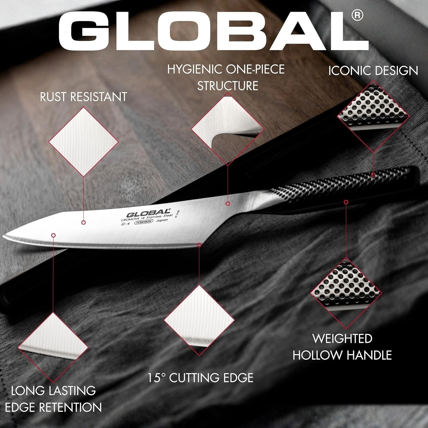 Global Classic Vegetable Knife - Thumbnail 5
