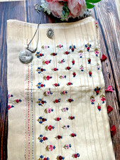Hand embroidered, onam saree, vishu saree. kerala saree , durga pooja saree 