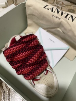 Lanvin Paris Herren Sneaker weiß/rot EU 38 dicke Schnürer, Fischgrät