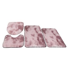 Bathroom Rugs Sets 4 Pcs with Toilet Lid Cover and Toilet Rugs U Shaped, Non ...