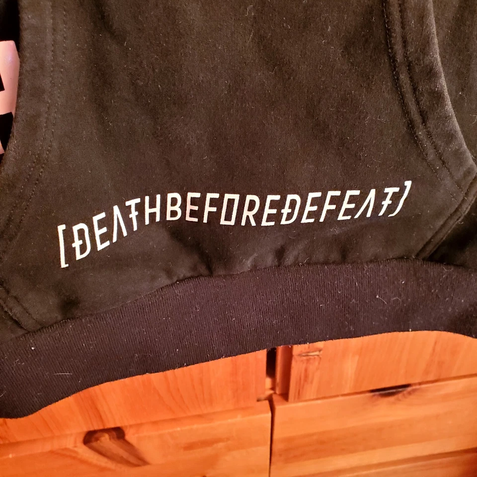 Headrush Black "Death Before Defeat" Hoodie Size XXS - Image 2 of 4