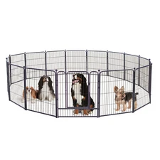 Puppy Playpen Metal Heavy Duty Dog Exercise Protect PenOutdoor Foldable 16PC 32"
