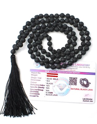 Natural Crystal Lava Stone mala Natural Crystal Stone mm 108