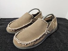 Men's Crocs Avast Khaki Tan Canvas Comfort Loafers  Slip On  Size 8 M