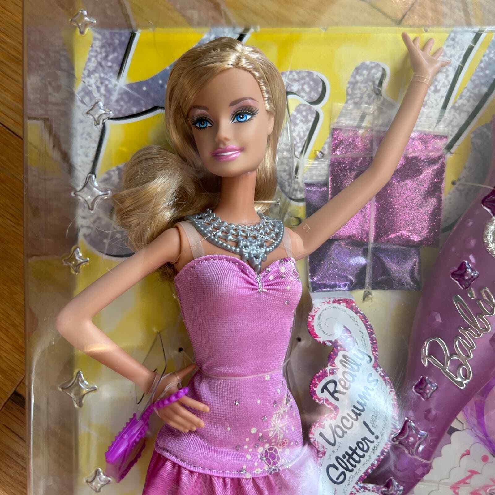 Barbie Glitter Glam Vac 2010 Barbie Doll Mattel #T7436 NEW IN BOX