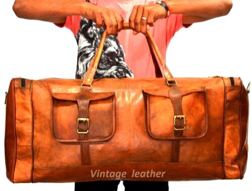Cricket Kit Bag Leather Luggage Level Size 28" New Duffel leather Bag - Picture 2 of 4