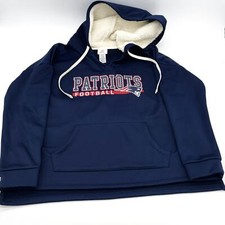 New England Patriots Hoodie Teens XL Blue NFL Fleece Sweatshirt Front Pocket