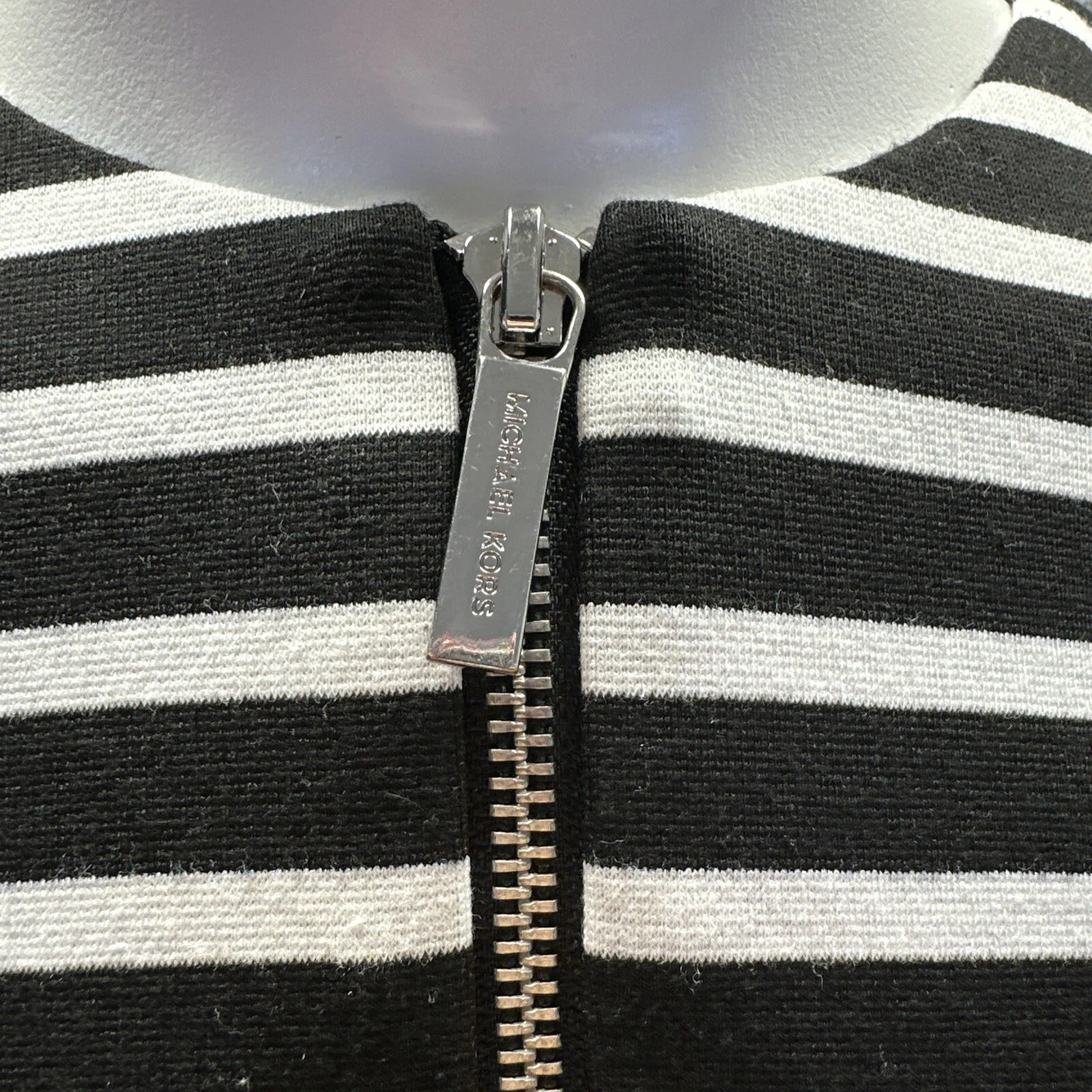 Abito Michael Kors donna taglia 0 nero bianco vestibilità svasato spigoloso eleganza retrò artistico