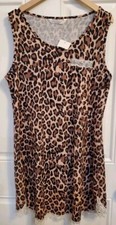 Ekouaer Nightgown Animal Print Sleeveless - LARGE