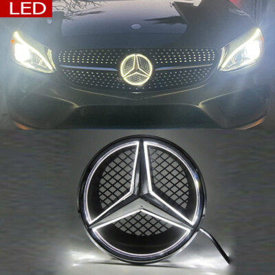 Front LED Emblem Grille Fit For 2008-2013 Mercedes-Benz W204 C200 C250 C300 C350