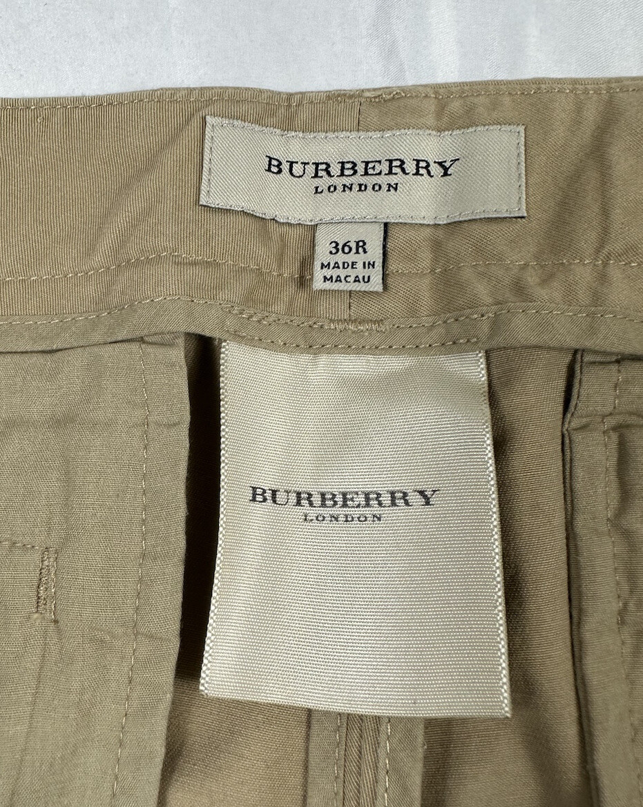 Burberry London VTG Tan Flat Front Chino Short Si… - image 4