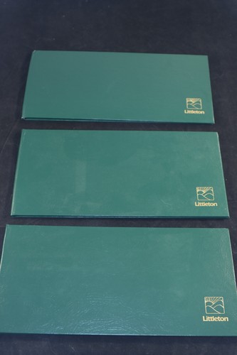 Lot of 3 Littleton Small Bill Holders Green -2 Bills per Holder