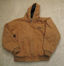 Swingster Jacket Men Large Brown Duck Canvas Durable Workwear Hooded Embroidered