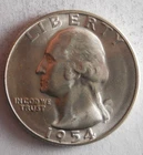 1954 S UNITED STATES QUARTER - AU/UNC SILVER COIN - Lot #J12