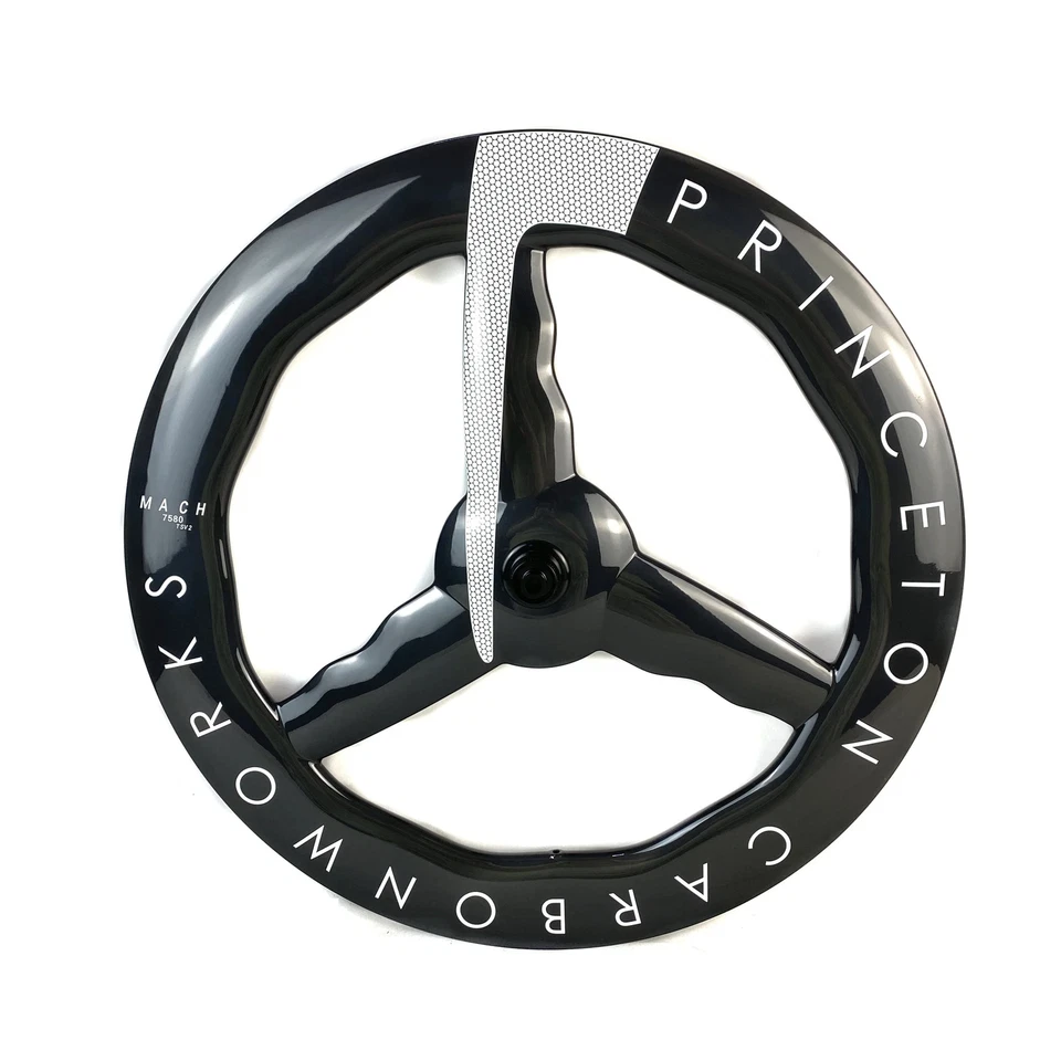 700C碳纤维公路自行车3辐轮组盘/轮辋制动TT自行车车轮 — 第 3/4 张图片