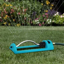 Lawn Sprinkler, Oscillating Sprinkler with 18 Hole Brass Nozzles, Gardening Tool
